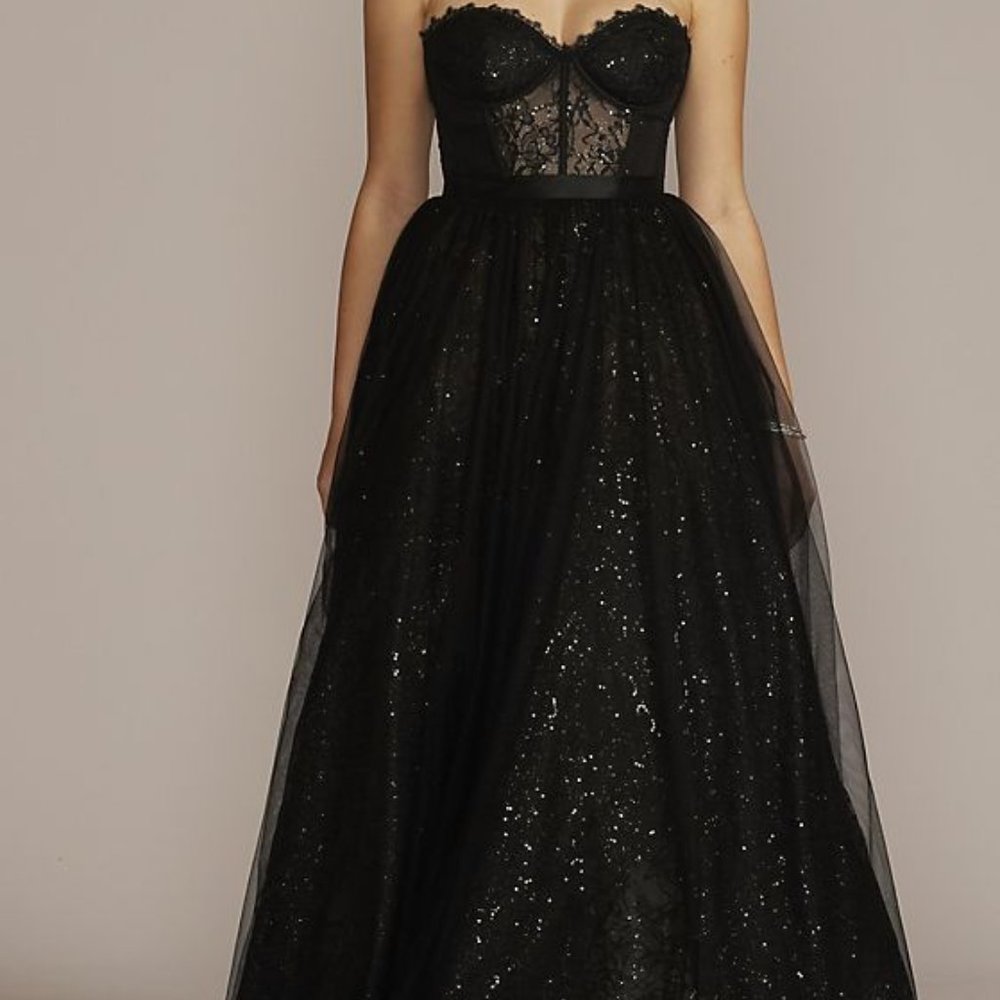 Strapless Sparkle Corset Ball Gown for Prom